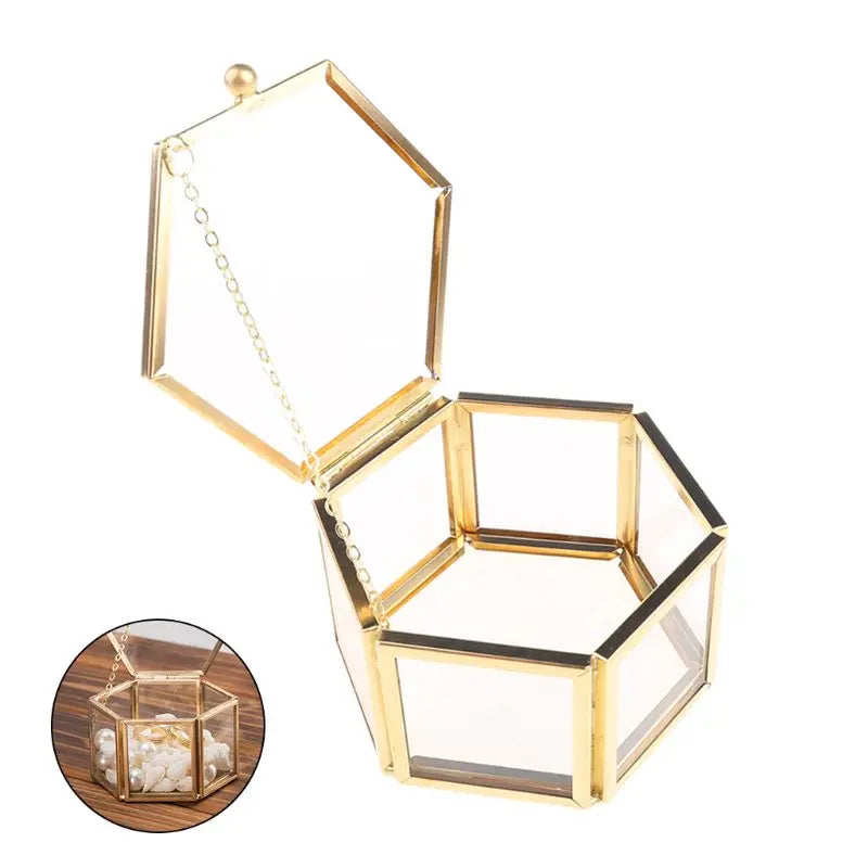 Geometrical Clear Glass Jewelry Box