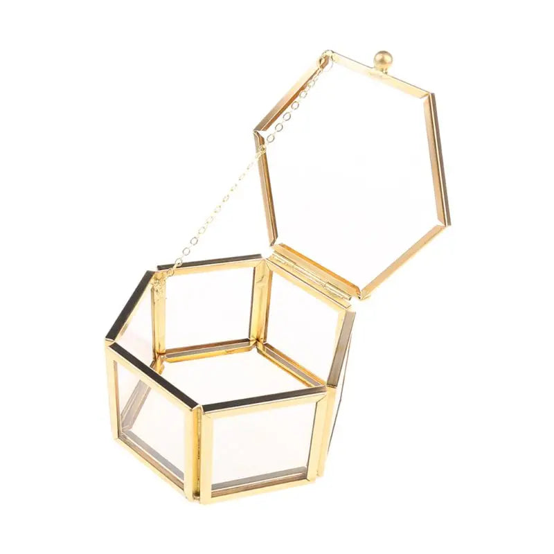 Geometrical Clear Glass Jewelry Box