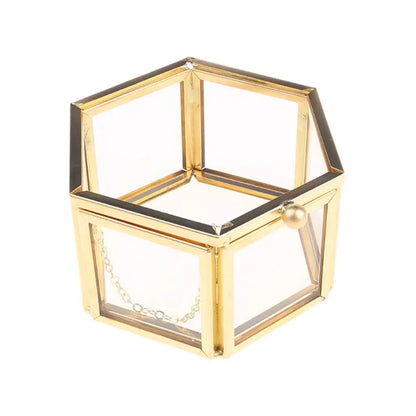 Geometrical Clear Glass Jewelry Box