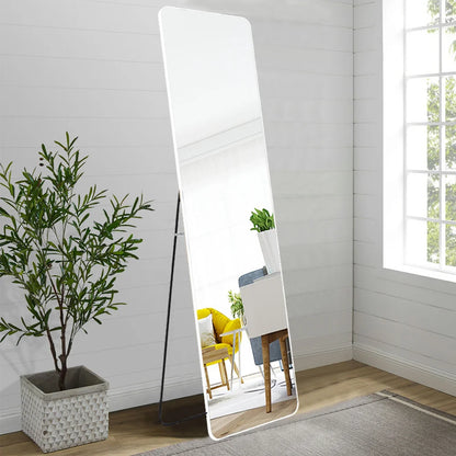 Silver White Modern Rectangular Metal Freestanding Mirrors