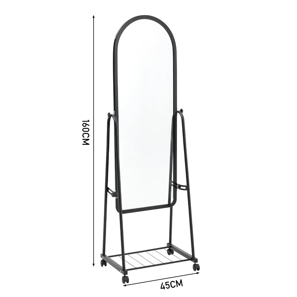 Full Length Rolling Mirror with Bracket