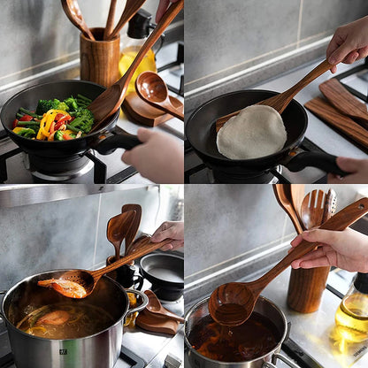 Natural Teak Cooking Spoon Scoop Kitchen