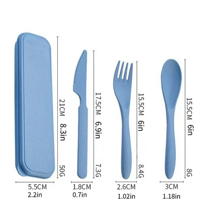 3Pcs Wheat Straw Dinnerware Set