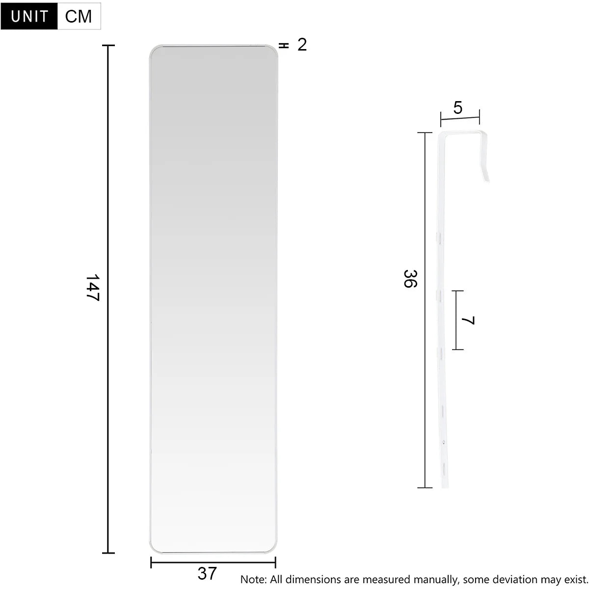 Full Length Mirror with Rounded