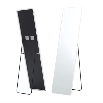 Silver White Modern Rectangular Metal Freestanding Mirrors