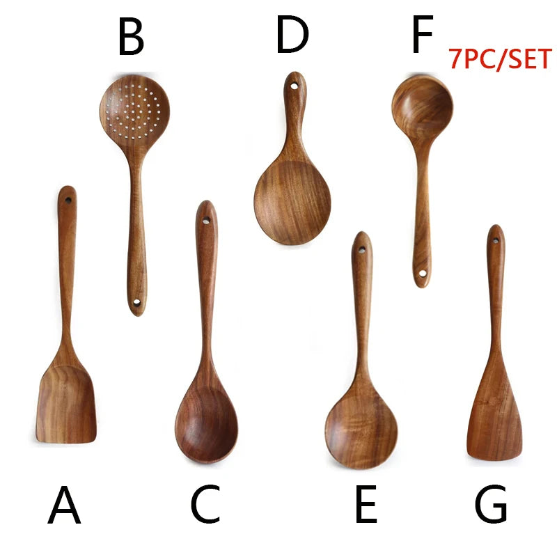 Natural Teak Cooking Spoon Scoop Kitchen