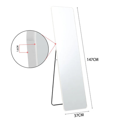 Silver White Modern Rectangular Metal Freestanding Mirrors