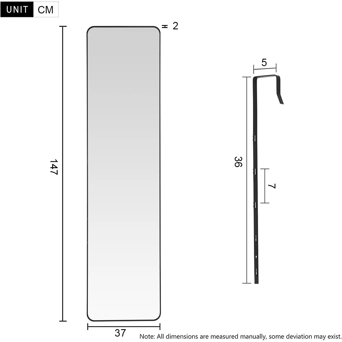 Full Length Mirror with Rounded