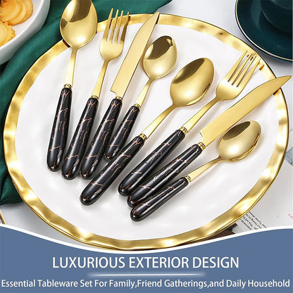 24 Pcs Flatware Set Stainless Steel