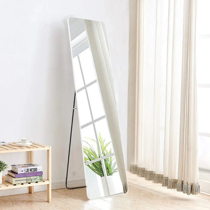 Silver White Modern Rectangular Metal Freestanding Mirrors