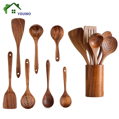 Natural Teak Cooking Spoon Scoop Kitchen