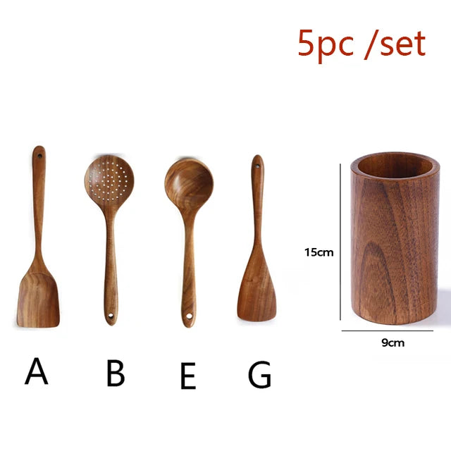 Natural Teak Cooking Spoon Scoop Kitchen