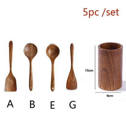 Natural Teak Cooking Spoon Scoop Kitchen