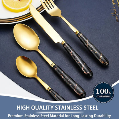 24 Pcs Flatware Set Stainless Steel