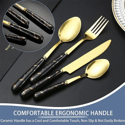 24 Pcs Flatware Set Stainless Steel