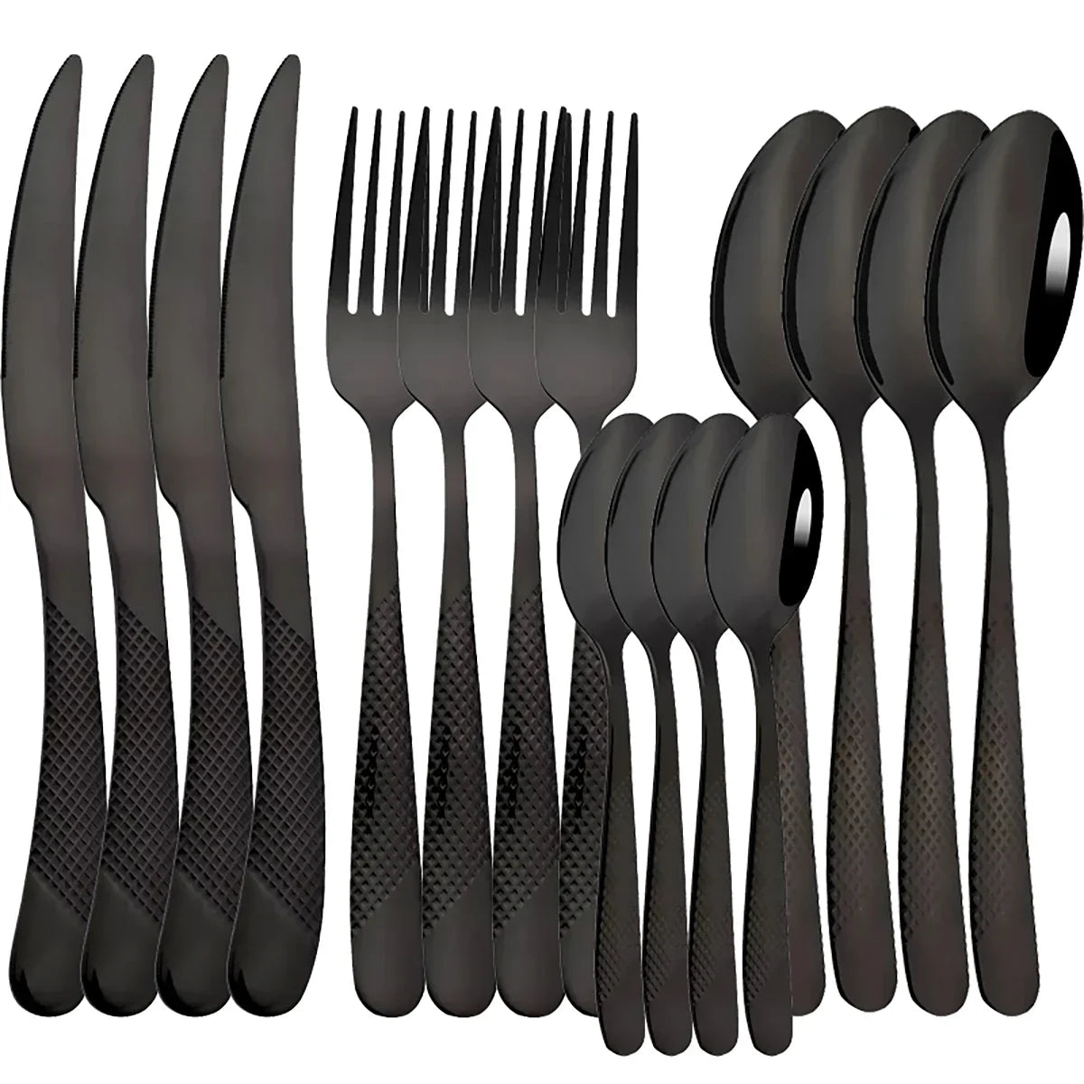 16Pcs Sliver Cutlery Gold Plated Stainless Steel