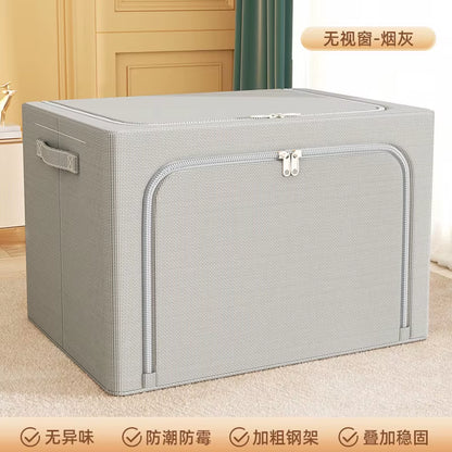 Oxford Cloth Collapsible Storage Box Cloth Steel Frame Large Size Storage Box Clothes Quilt Toys Organizer Box