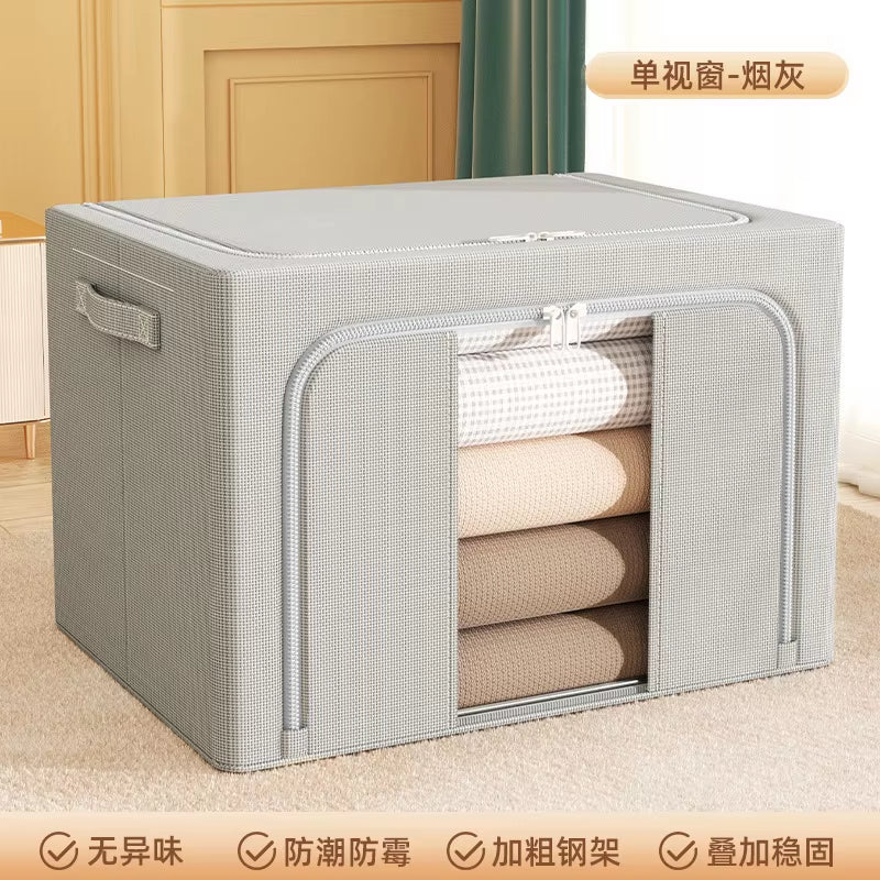 Oxford Cloth Collapsible Storage Box Cloth Steel Frame Large Size Storage Box Clothes Quilt Toys Organizer Box